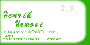 henrik urmosi business card